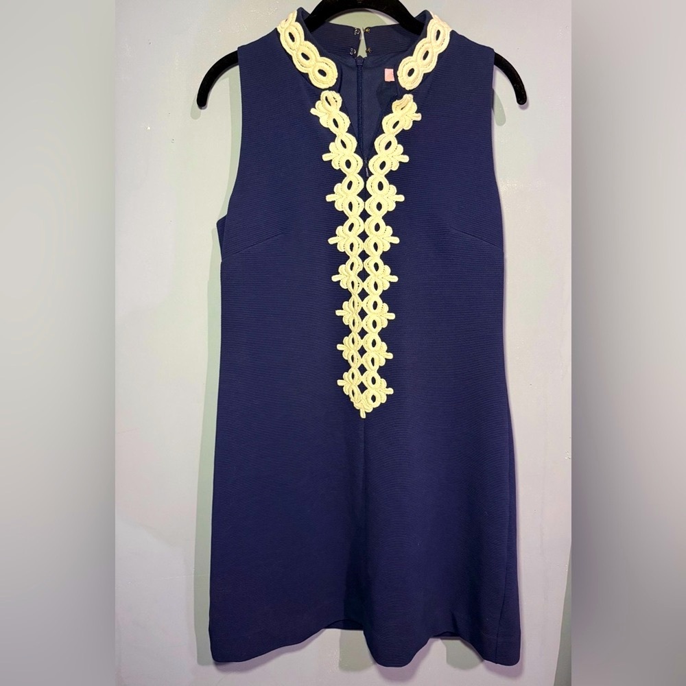 Lilly Pulitzer Blue and Cream Midi Dress